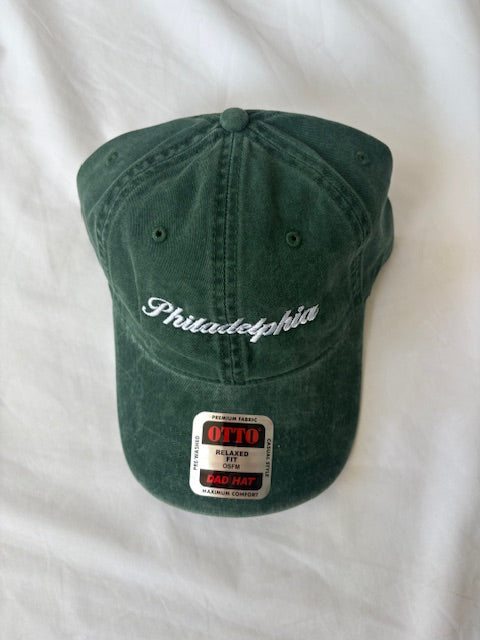 Dark Green Embroidered Philadelphia cap