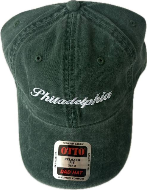 Dark Green Embroidered Philadelphia cap