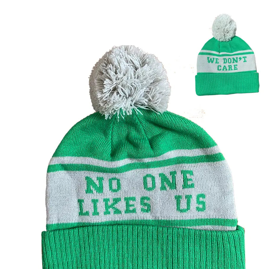 Eagles Green and Gray Knit Beanie with Pom