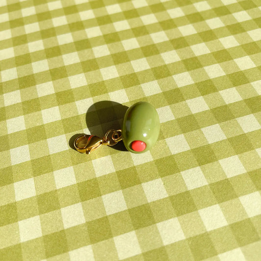 Olive hand painted charm